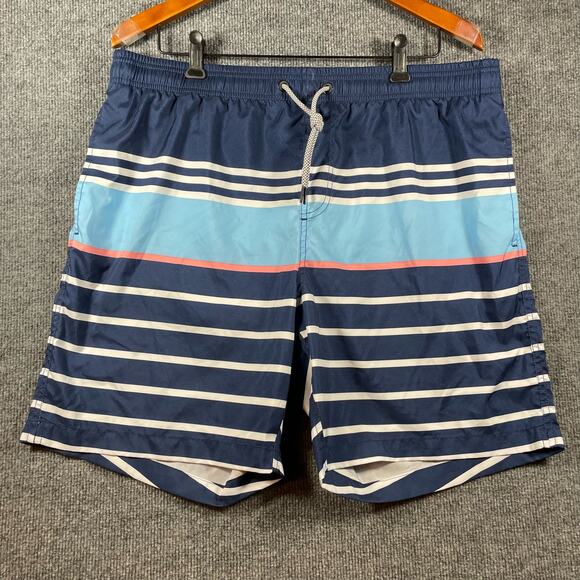 Maamgic Swim Trunks Men's XXL Blue Striped Fully Lined Pockets Swimwear Beach - Picture 1 of 9